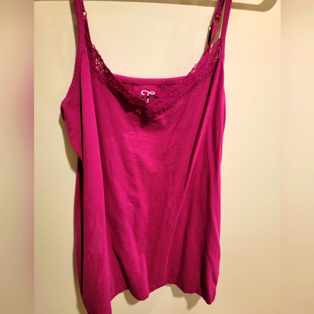Pink camisole.